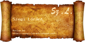 Szegi Lóránt névjegykártya
